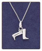 Sterling Silver Boots Pendant & Chain