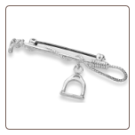 Sterling Silver Drop Stirrup Stock Pin Brooch