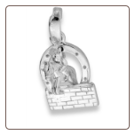 Sterling Silver Horse Jumping Wall Pendant and Chain