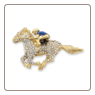Colors Horse & jockey brooch