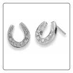 CZ/Silver horse shoe studs Earrings